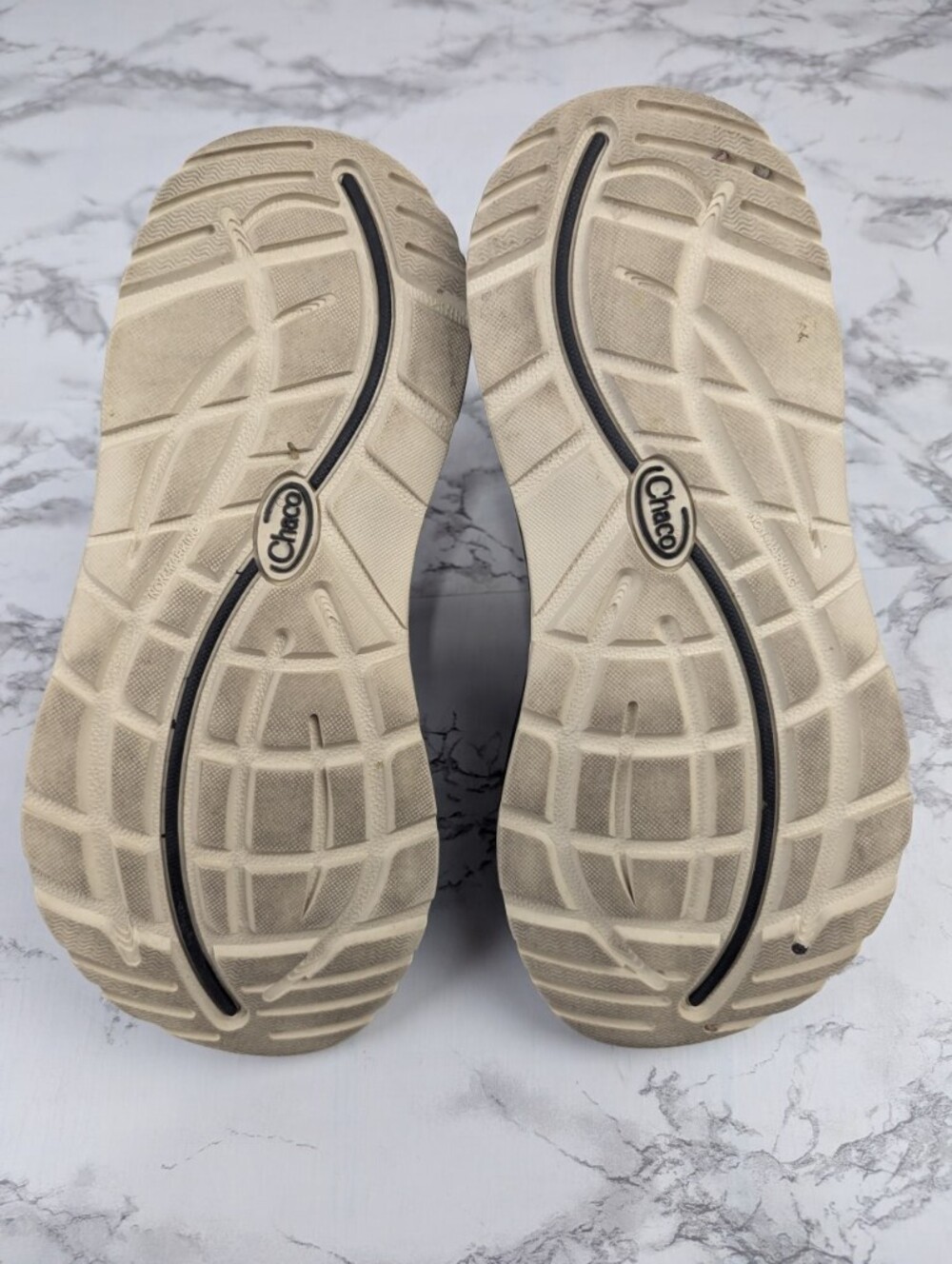 Chaco ZX/2 Cloud Sandal Women's Size 7 Double Strap Toe Loop Geometric Tan Black - Picture 13 of 14